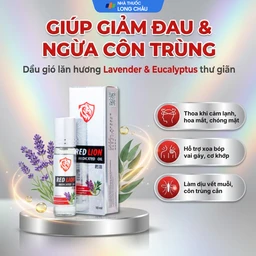 Dầu gió lăn Red Lion Medicated Oil White Agimexpharm hương Lavender & Eucalyptus giúp giảm đau, ngừa côn trùng (10ml) 2