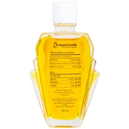 Dầu gió lăn Red Lion Medicated Oil Yellow Agimexpharm ấm da vùng xoa, sử dụng massage hỗ trợ thư giãn (24ml)