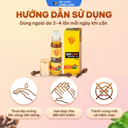 Dầu gió lăn Red Lion Medicated Oil Yellow Agimexpharm Peppermint Clove Bud (10ml) 5