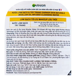 Nước tẩy trang Garnier Skin Naturals Micellar Oil Infused Cleansing Water 400ml