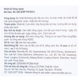 Nhiệt kế hồng ngoại đo trán Microlife NC200