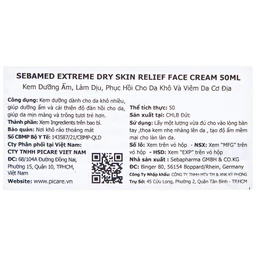 Kem bôi viêm da cơ địa Sebamed Extreme Dry Skin Relief Face Cream 5% Urea 50ml