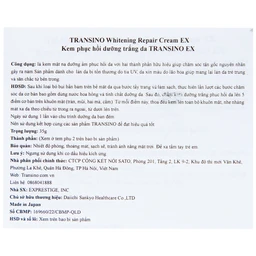 Kem dưỡng trắng da Transino Whitening Repair Cream EX hỗ trợ cải thiện tình trạng nám (35g)