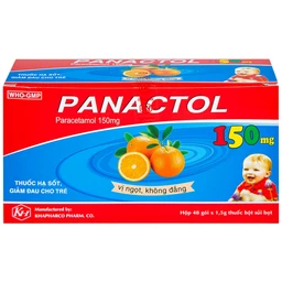 Bột sủi Panactol 150mg Khapharco vị ngọt, không đắng, hạ sốt, giảm đau cho trẻ (48 gói x 1.5g)