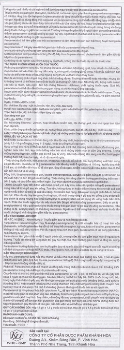 Bột sủi Panactol 150mg Khapharco vị ngọt, không đắng, hạ sốt, giảm đau cho trẻ (48 gói x 1.5g)