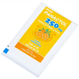 Bột sủi Panactol 250mg Khapharco vị ngọt, không đắng, hạ sốt, giảm đau cho trẻ (48 gói x 1.5g)