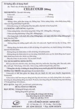 Thuốc Celecoxib 200mg Minh Hải điều trị thoái hóa khớp, viêm khớp dạng thấp (3 vỉ x 10 viên)