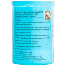 Tăm bông KamiCare hộp tròn dành cho trẻ em từ sơ sinh (200 que) 