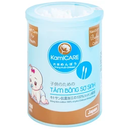 Tăm bông KamiCare hộp tròn dành cho trẻ em từ sơ sinh (200 que) 