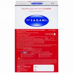 Bao cao su Sagami Classic siêu mỏng, nhiều chất bôi trơn, không mùi (12 cái)
