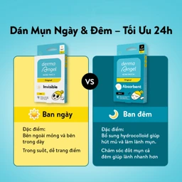 Miếng dán mụn ban ngày Derma Angel (12 miếng) hút mụn, làm lành vết thương sau mụn 