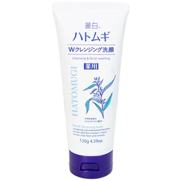 Sữa rửa mặt tẩy trang Reihaku Hatomugi W Cleansing Foam làm sạch tế bào chết, dưỡng ẩm (130g)