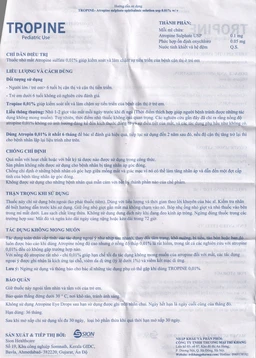 Nhỏ mắt kiểm soát cận thị Tropine India 10ml hỗ trợ kiểm soát và làm chậm sự tiến triển của bệnh cận thị ở trẻ em