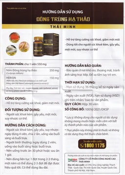 Đông Trùng Hạ Thảo Thái Minh hỗ trợ tăng cường sức khỏe, giảm mệt mỏi (30 viên) 10
