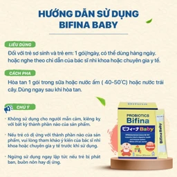 Men vi sinh giúp hệ vi sinh đường ruột khỏe mạnh, hỗ trợ tiêu hoá và tăng cường đề kháng cho trẻ Bifina Baby (30 gói) 4