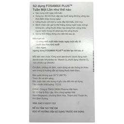 Thuốc Fosamax Plus 70mg/2800IU Organon điều trị loãng xương sau mãn kinh ở phụ nữ (1 vỉ x 4 viên)