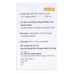 Viên nang mềm Macibin 300mg Phil Inter Pharma làm tan sỏi mật, điều trị xơ gan (6 vỉ X 10 viên) 