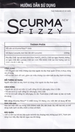 Viên sủi Scurma Fizzy Nano Curcumin hỗ trợ giảm các triệu chứng trào ngược dạ dày thực quản (2 tuýt x 10 viên) 5