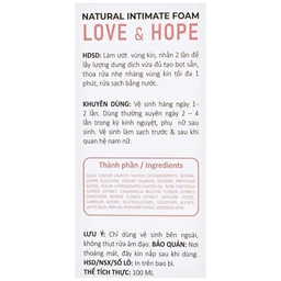 Dung dịch vệ sinh phụ nữ dạng bọt Daily Lady Love & Hope sáng hồng, kháng viêm (100ml)