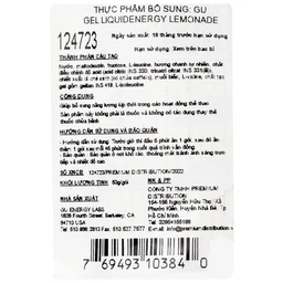 Thực phẩm bổ sung GU Gel Liquid Energy Lemonade 60g bổ sung năng lượng trong các hoạt động thể thao 