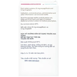 Thuốc Glyxambi 25mg/5mg Boehringer điều trị đái tháo đường típ 2 (3 vỉ x 10 viên)