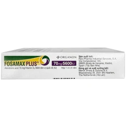 Thuốc Fosamax Plus 70mg/5600IU Organon điều trị loãng xương (1 vỉ x 4 viên)