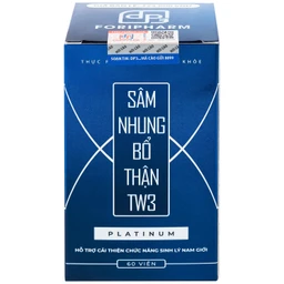 Viên uống hỗ trợ bổ thận tráng dương, cải thiện sinh lý nam Sâm Nhung Bổ Thận TW3 Platinum (60 viên)