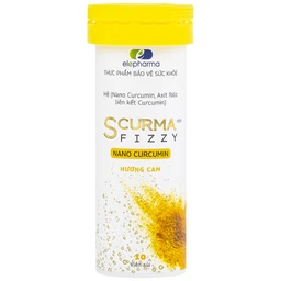 Viên sủi Scurma Fizzy Nano Curcumin hỗ trợ giảm các triệu chứng trào ngược dạ dày thực quản (2 tuýt x 10 viên) 2