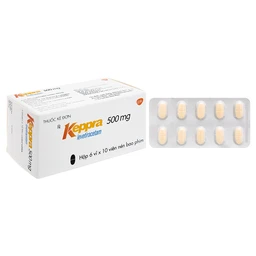 Viên nén Keppra 500mg GSK điều trị các cơn động kinh cục bộ (6 vỉ x 10 viên)