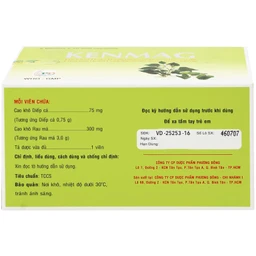 Thuốc Kenmag GMP phòng và hỗ trợ điều trị táo bón, giải nhiệt, thông tiểu (6 vỉ x 10 viên)