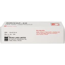 Thuốc Omicap-20 Micro điều trị loét tá tràng và dạ dày, hội chứng Zollinger – Ellison, trào ngược thực quản (10 vỉ x 10 viên)