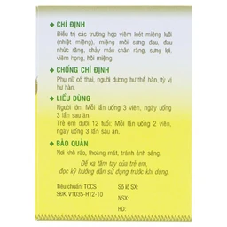 Thuốc Nhiệt Miệng PV điều trị viêm loét miệng lưỡi, miệng môi sưng đau  (100 viên)