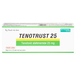 Thuốc Tenotrust 25 BV Pharma điều trị viêm gan B mãn tính ở người lớn và trẻ em (3 vỉ x 10 viên)