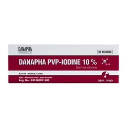 Dung dịch PVP - IODINE 10% Danapha sát trùng vết thương hoặc vết bỏng bề mặt (20ml)