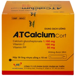 Dung dịch uống A.T Calcium Cort An Thiên bổ sung vitamin và khoáng chất cho cơ thể (30 ống x 10ml) 3