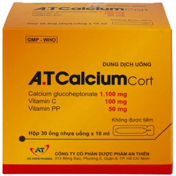Dung dịch uống A.T Calcium Cort An Thiên bổ sung vitamin và khoáng chất cho cơ thể (30 ống x 10ml) 4