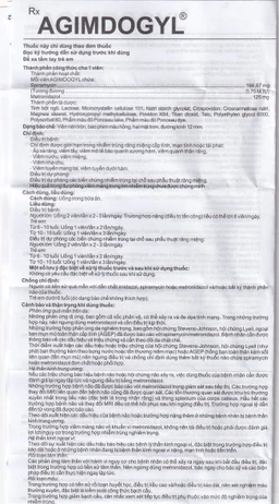 Thuốc Agimdogyl 125mg/750000IU Agimexpharm điều trị nhiễm trùng răng miệng cấp tính, mạn tính (2 vỉ x 10 viên)