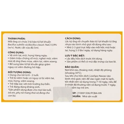 Dung dịch vệ sinh tai mũi họng Livespo Navax (5 ống x 5ml) + 1 bình giảm nguy cơ viêm đường hô hấp
