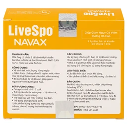 Dung dịch vệ sinh tai mũi họng Livespo Navax (5 ống x 5ml) + 1 bình giảm nguy cơ viêm đường hô hấp
