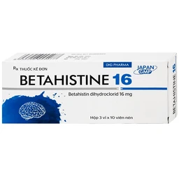 Thuốc Betahistine 16mg Dhg Pharma Chỉ định dùng để trị chóng mặt (3 vỉ x 10 viên)