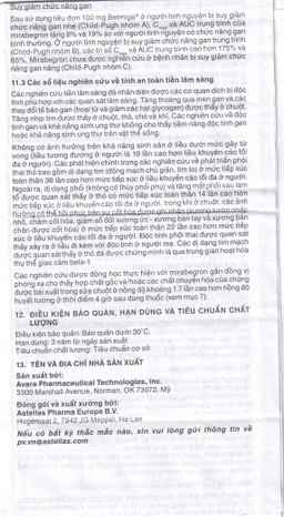 Thuốc Betmiga 50mg Astellas điều trị triệu chứng tiểu gấp (3 vỉ x 10 viên)