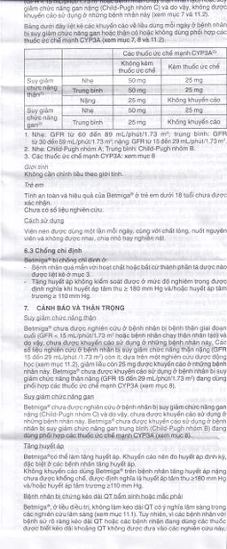 Thuốc Betmiga 50mg Astellas điều trị triệu chứng tiểu gấp (3 vỉ x 10 viên)