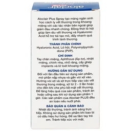 Chai xịt nhiệt miệng, tay chân miệng Aloclair Plus 15ml hỗ trợ điều trị các vết thương trong khoang miệng và ngoài da