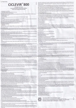 Thuốc Ciclevir 800 Abbott điều trị nhiễm virus Herpes simplex tuýp 1 và 2 (10 vỉ x 5 viên)