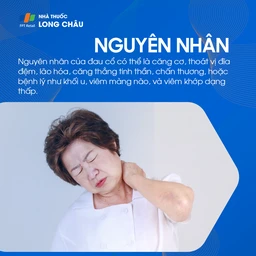 Nguyên nhân đau cổ: Đau cổ có thể do căng cơ, thoát vị đĩa đệm, lão hóa, căng thẳng tinh thần, chấn thương hoặc bệnh lý.
