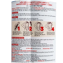 Dầu gội khô Batiste Dry Shampoo Fruity và Cheeky Cherry làm sạch tóc, giảm bết dầu hương cherry (200ml)