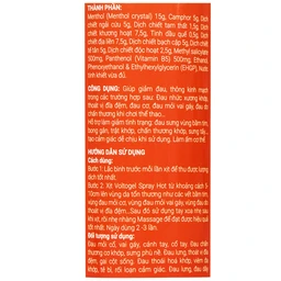 Chai xịt nóng Voltogel Hot Spray 120ml giúp giảm đau cơ, đau vai, bầm tím, bong gân