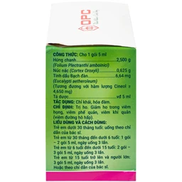 Siro HoAstex-S OPC điều trị ho, giảm ho trong viêm họng, viêm phế quản (30 gói x 5ml)