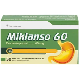 Thuốc Miklanso 60mg Hdpharma điều trị viêm thực quản có trợt loét (3 vỉ x 10 viên)