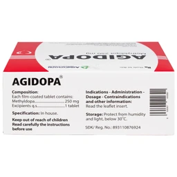 Thuốc Agidopa 250mg Agimexpharm điều trị tăng huyết áp (10 vỉ x 10 viên)